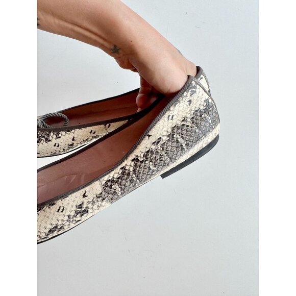 PRETTY BALLERINAS Rosario Sand Snake Embossed Leather Ballet Flats, Size 42 - Picture 9 of 14